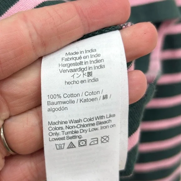 J. Crew NWT puff sleeve button back striped top LG preppy casual office - Picture 6 of 7